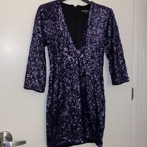 Dark blue sequin Express dress